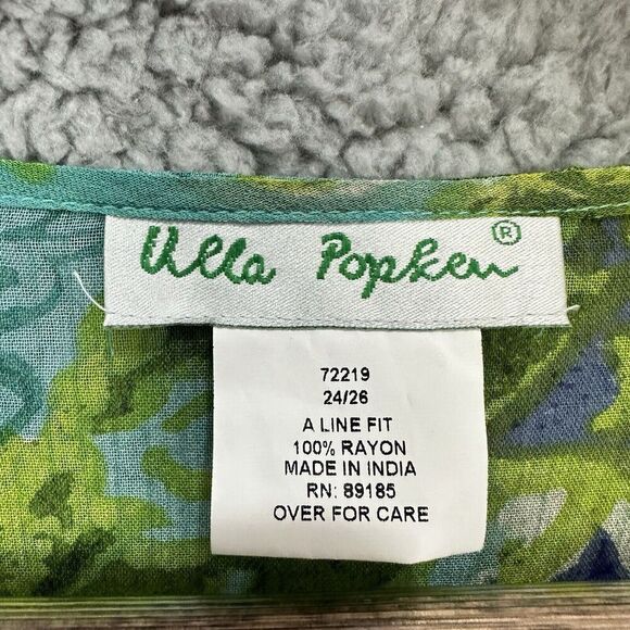 Ulla Popken one Size blue Floral Bright Flowy Oversized Kimono Cover Up Cardigan - Picture 2 of 7